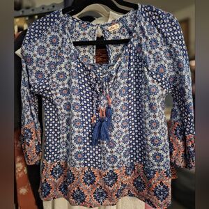 Hollister Patterned Lightweight Blouse, Lightweight, In Excellent Condition